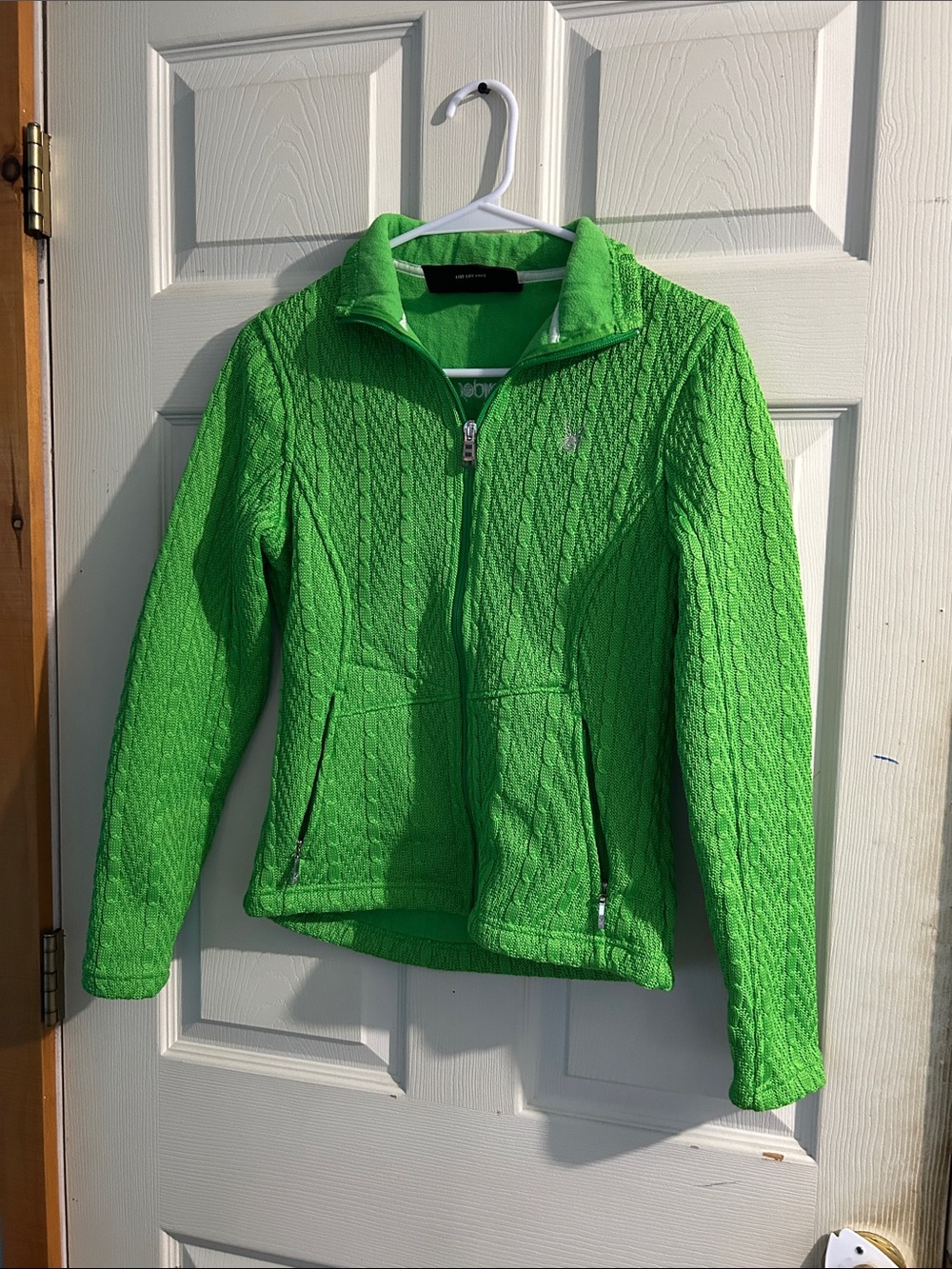 Spyder Bright Green Knit Zip-Up Jacket